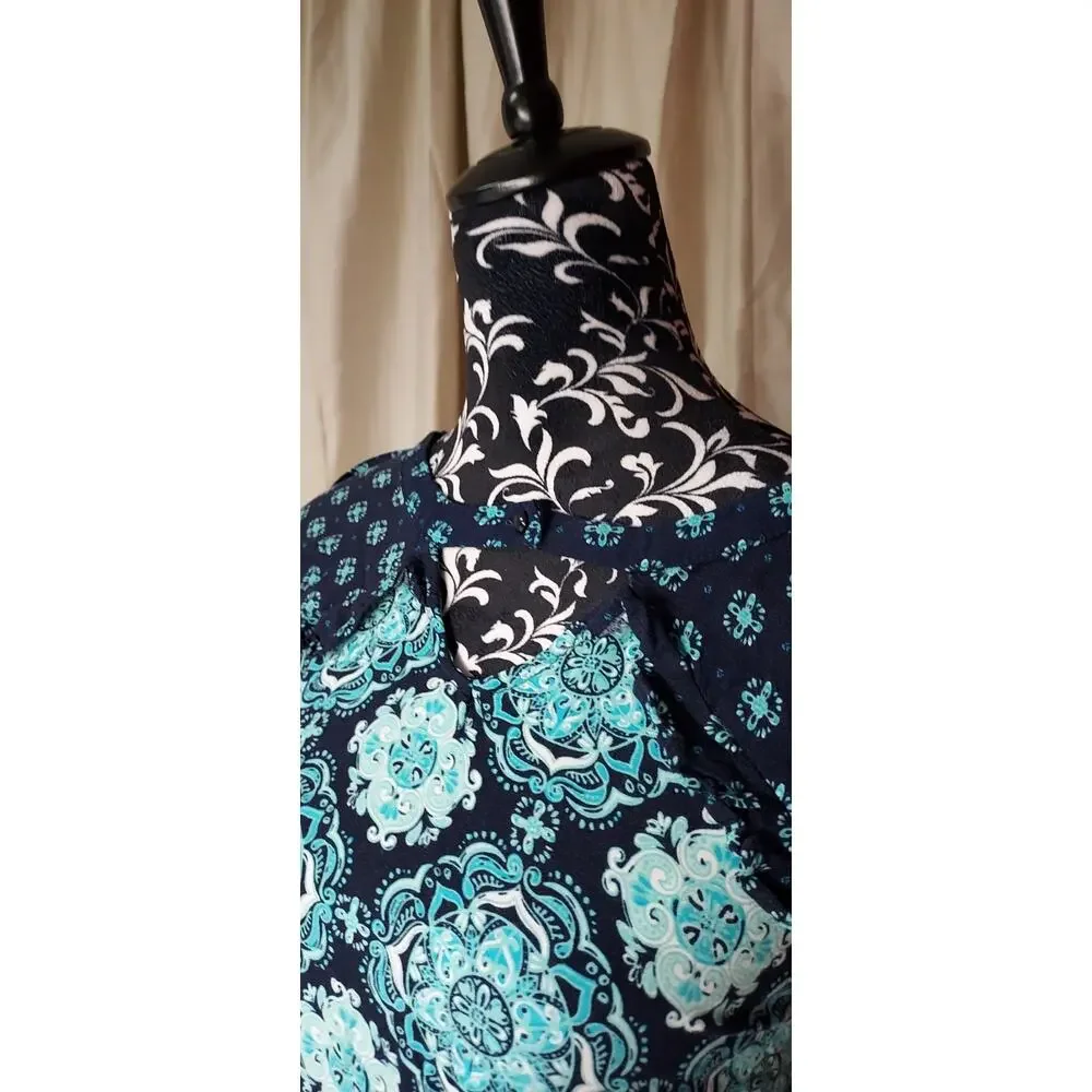 Justice Mini Boho Keyhole Dress/Top 3/4 inch Sleeves Juniors Size 16